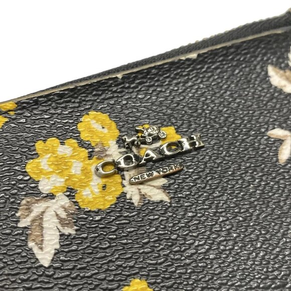 Auth COACH - 59747 Black Yellow Multi Leather PVC Coin Case - Picture 8 of 11